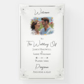 *Anemoon op witte bruiloft Zoek uw stoel Spandoek (Verticaal)