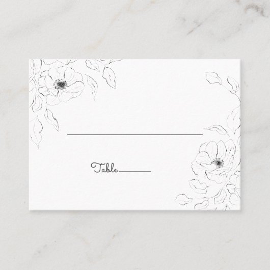Anemoon op witte platte plaatskaart plaatskaartje (Voorkant)