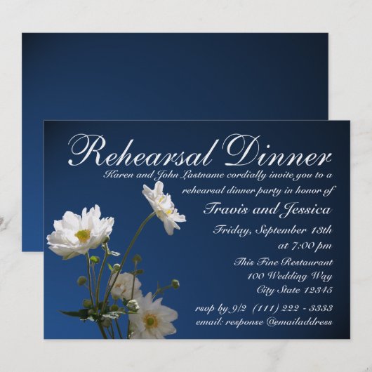 Anemoon repetitie diner kaart (Voorkant / Achterkant)