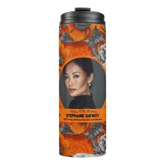 Anemoon Thema 1e Verjaardag Custom Thermosbeker (Voorkant)