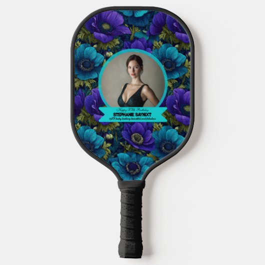 Anemoon Thema 21e Verjaardagscadeau Pickleball Paddle (Achterkant)