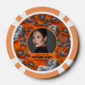 Anemoon Thema Vrouwen Verjaardag Modern Poker Chips (Achterkant)