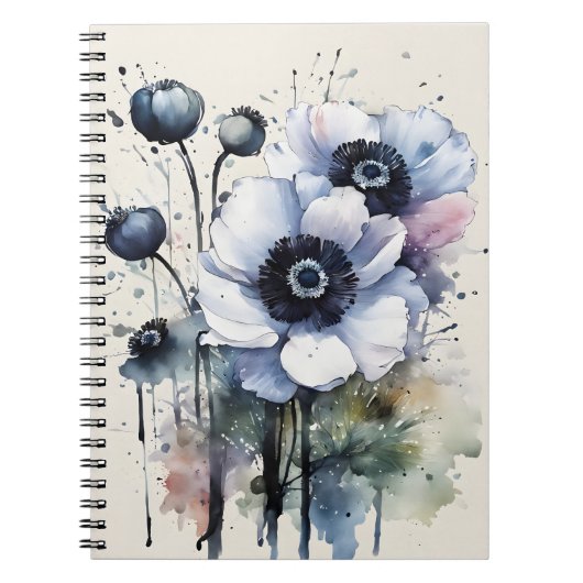 Anemoon - Watercolor bloemen Notitieboek (Voorkant)