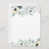 Anemoon waterverf bloemenbruiloft kaart (Achterkant)