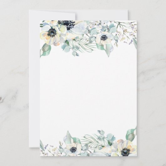 Anemoon waterverf bloemenbruiloft kaart (Achterkant)