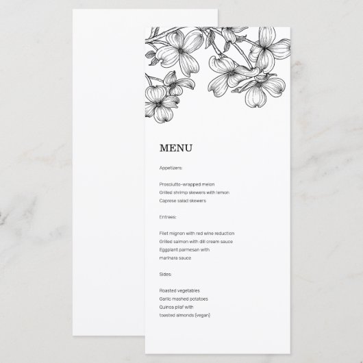 Anemoon Wedding Menu (Voorkant / Achterkant)