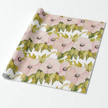 Anemoon Zachte Roze Bloemen Aquarel Handgeschilder