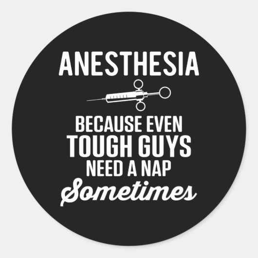 Anesthesie Anesthesioloog Verpleegkundige Anesthes Ronde Sticker (Voorkant)