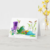 Anesthesie arts kikker kaart (Gele Bloem)