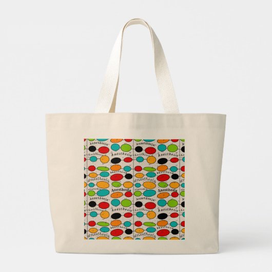Anesthesie Colorful Wording Large Canvas tas (Achterkant)