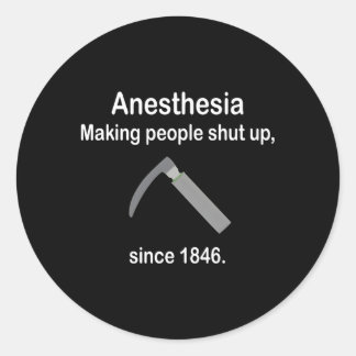 Anesthesie die mensen hun mond laat houden ronde sticker