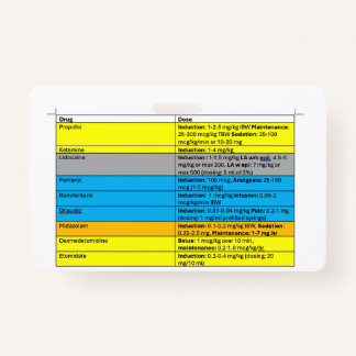 Anesthesie IV Meds Badge Buddy