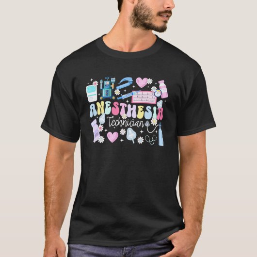 Anesthesie technicus Groovy anesthesiologie techni T-shirt (Voorkant)