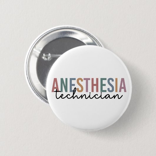 Anesthesie Technicus Retro anesthesie Tech Ronde Button 5,7 Cm (Voorkant /achterkant)