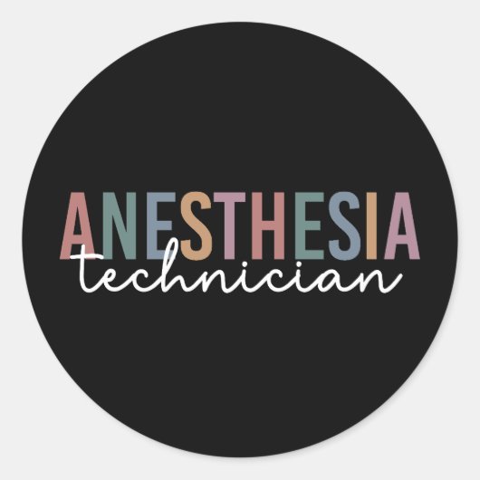 Anesthesie Technicus Retro anesthesie Tech Ronde Sticker (Voorkant)