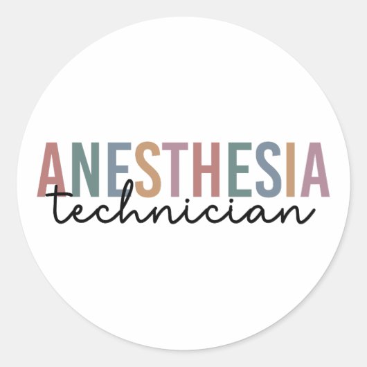 Anesthesie Technicus Retro anesthesie Tech Ronde Sticker (Voorkant)