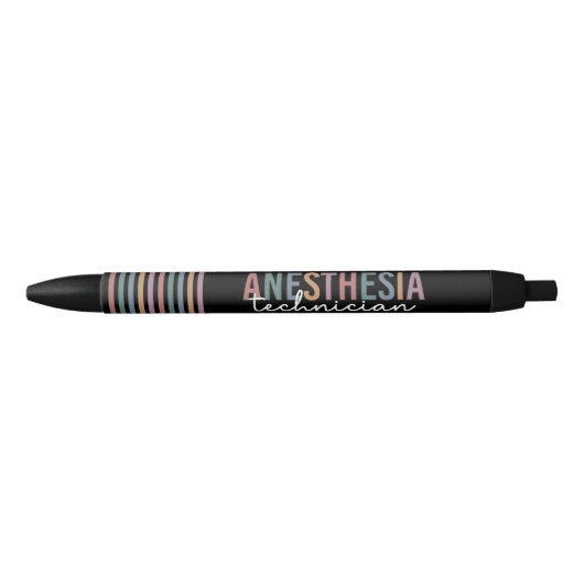 Anesthesie Technicus Retro anesthesie Tech Zwarte Inkt Pen (Voorkant)