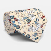 Anesthesie Vibes op Cream Stropdas (Opgerold)