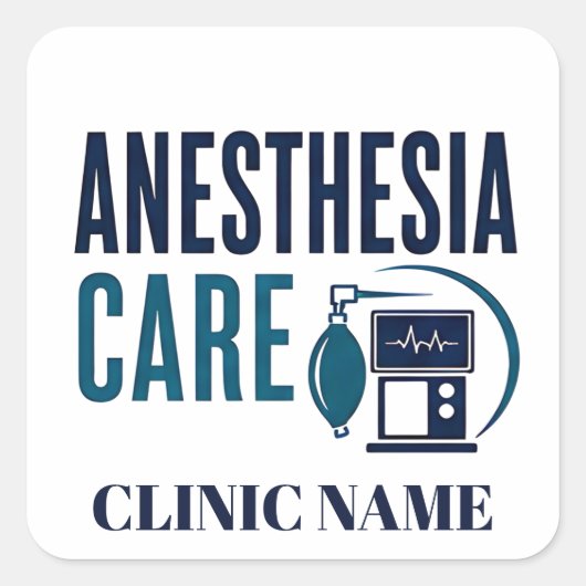 Anesthesiezorg Medisch Teamontwerp Vierkante Sticker (Voorkant)