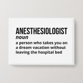 Anesthesiologendefinitie - Medische Humor Button (Voorkant)