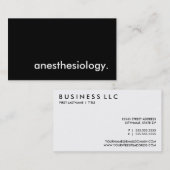 anesthesiologie. visitekaartje (Voorkant / Achterkant)