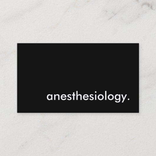 anesthesiologie. visitekaartje (Voorkant)