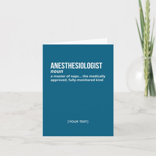 Anesthesiologist Definition Kaart – Medisch studen (Voorkant)