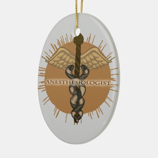 Anesthesioloog Caduceus Oval Ornament (Links)