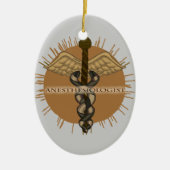 Anesthesioloog Caduceus Oval Ornament (Voorkant)