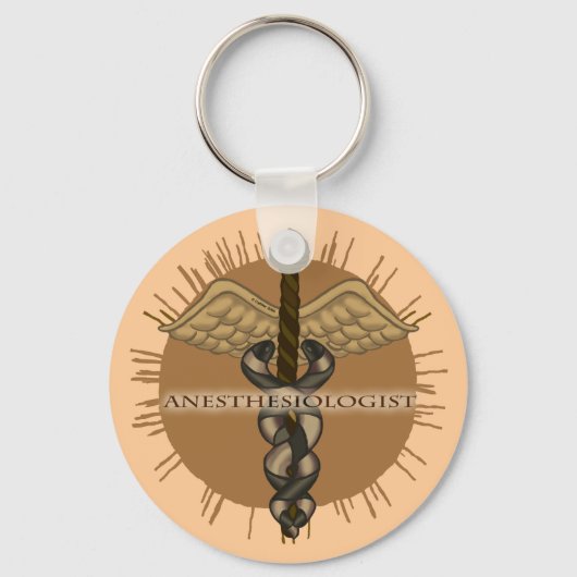 Anesthesioloog Caduceus Sleutelhanger (Voorkant)