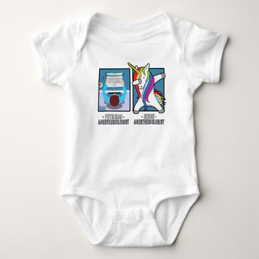 Anesthesioloog CRNA anesthesie Unicorn Dab Romper (Voorkant)