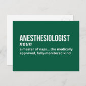Anesthesioloog Definitie - Grappig Medisch Briefkaart (Voorkant / Achterkant)