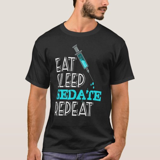 Anesthesioloog Eet slaap Herhaal anesthesie T-shirt (Voorkant)