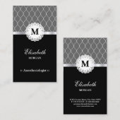 Anesthesioloog Elegant Black Lace Pattern Visitekaartje (Voorkant / Achterkant)
