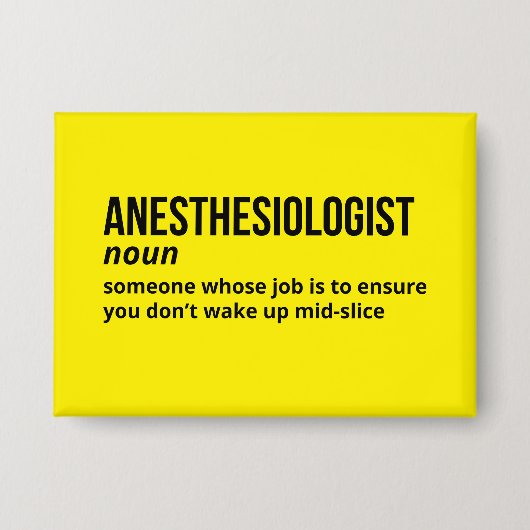 Anesthesioloog Funny Definition Button (Voorkant)