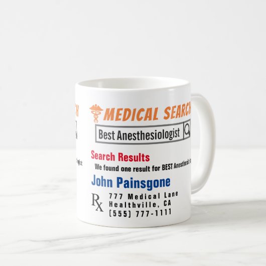Anesthesioloog Funny Search Gift Mok (Voorkant rechts)