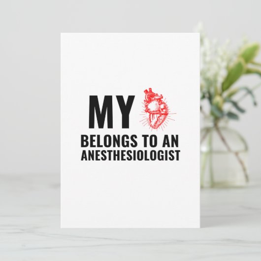Anesthesioloog grappig hart bedankkaart (Staand voorkant)