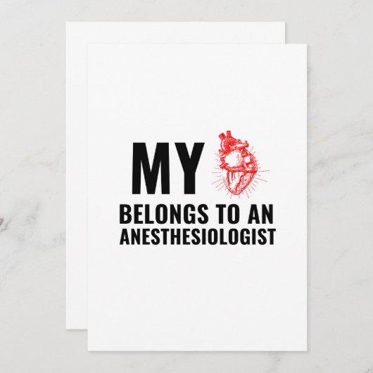 Anesthesioloog grappig hart bedankkaart (Voorkant / Achterkant)