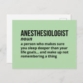 Anesthesioloog - Grappige taakdefinitie Briefkaart (Voorkant / Achterkant)
