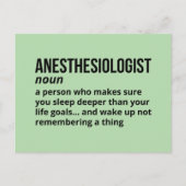 Anesthesioloog - Grappige taakdefinitie Briefkaart (Voorkant)