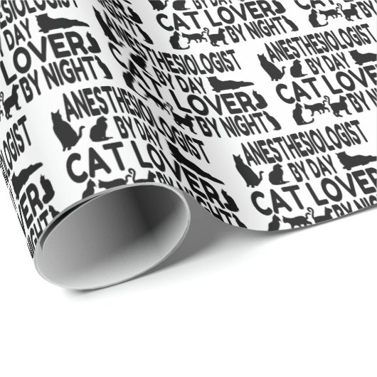 Anesthesioloog houdt van katten cadeaupapier (Rol Hoek)