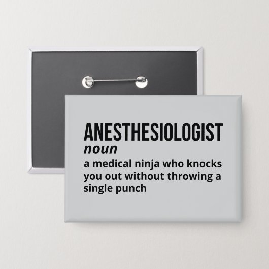 Anesthesioloog Humor Button (Voorkant / Achterkant)