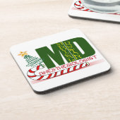 Anesthesioloog MERRY CHRISTMAS Bier Onderzetter (Linkerzijde)