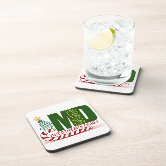 Anesthesioloog MERRY CHRISTMAS Bier Onderzetter (Rechterzijde)