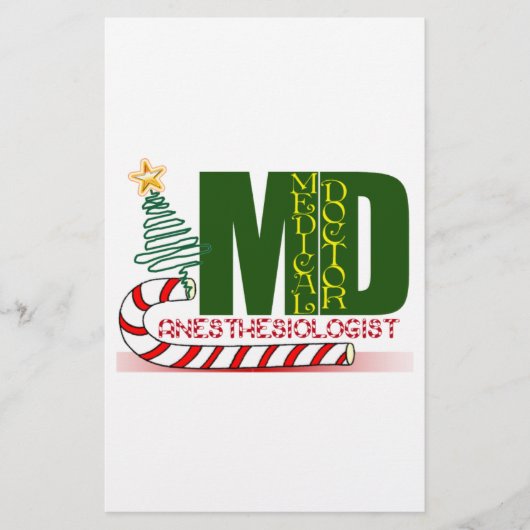 Anesthesioloog MERRY CHRISTMAS Briefpapier (Voorkant)