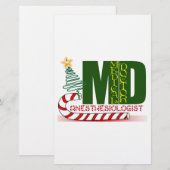 Anesthesioloog MERRY CHRISTMAS Briefpapier (Voorkant / Achterkant)