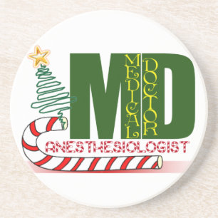 Anesthesioloog MERRY CHRISTMAS Zandsteen Onderzetter
