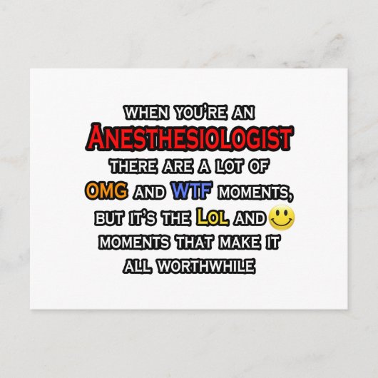 Anesthesioloog ... OMG WTF LOL Briefkaart (Voorkant)