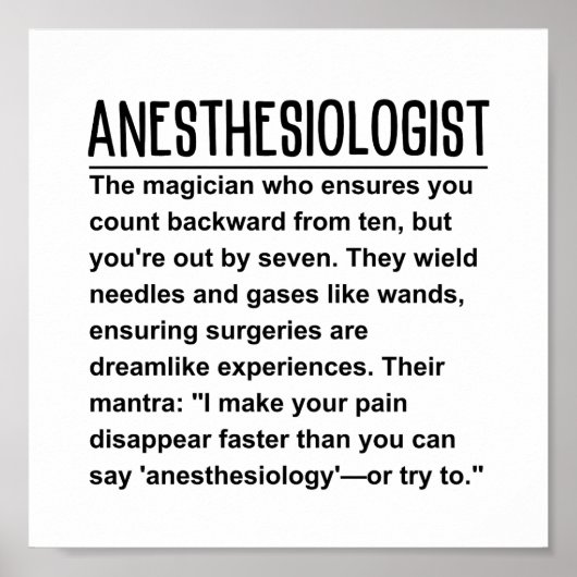 anesthesioloog poster (Voorkant)