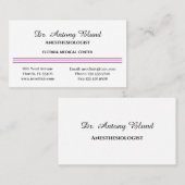 Anesthesioloog Simple Pink Visitekaartje (Voorkant / Achterkant)